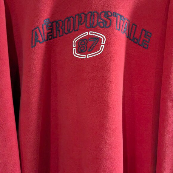 Aeropostale Men's Crewneck Sweatshirt Size Large, Red, "Aeropostale 87", Y2K Era - Picture 3 of 11